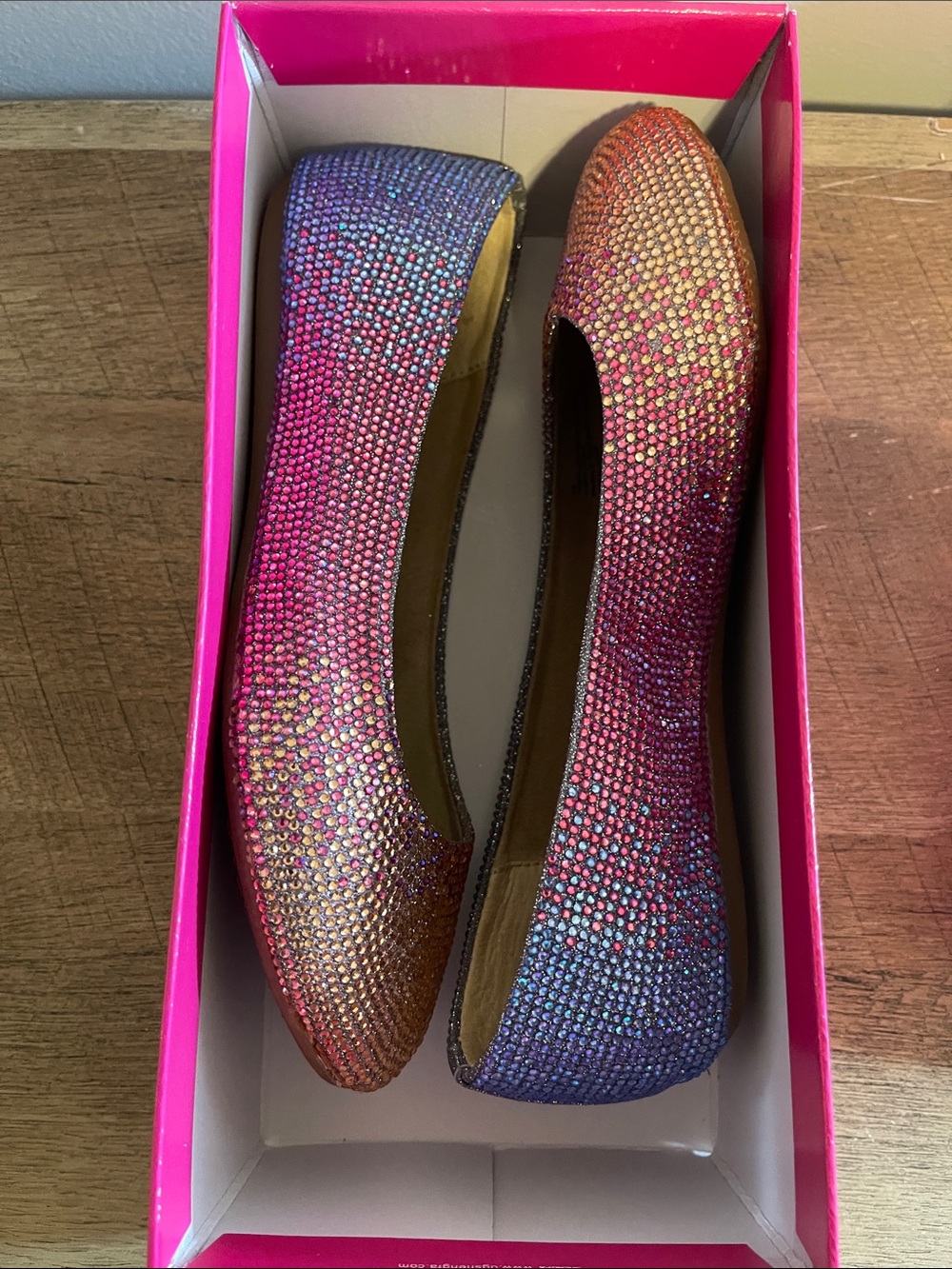 GB Girls Pink to Blue Ombre Crystal Flats